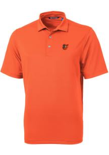Cutter and Buck Baltimore Orioles Mens Orange Virtue Eco Pique Short Sleeve Polo