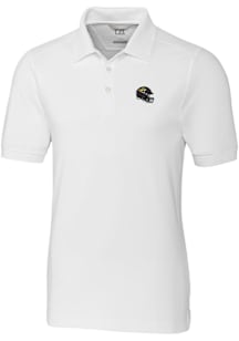 Cutter and Buck Jacksonville Jaguars White Helmet Advantage Pique Big and Tall Polo
