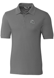 Cutter and Buck Las Vegas Raiders Grey Helmet Advantage Pique Big and Tall Polo