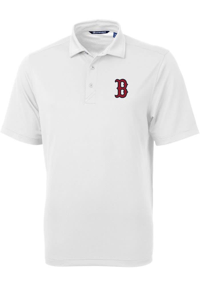 Boston Red Sox Cutter & Buck Forge Pencil Stripe Stretch Polo - White