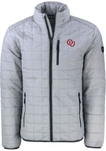 Cutter and Buck Oklahoma Sooners Mens Grey Rainier PrimaLoft Vault Big and Tall Lined Jacket