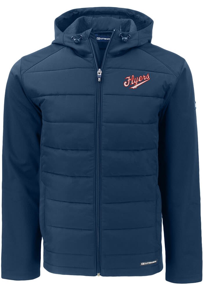 Cutter and Buck Dayton Flyers Mens Navy Blue Evoke Hood Vault Big Tall Lined Jacket