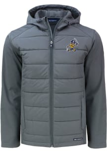 Cutter and Buck East Tennesse State Buccaneers Mens Grey Evoke Hood Vault Big and Tall Lined Jac..