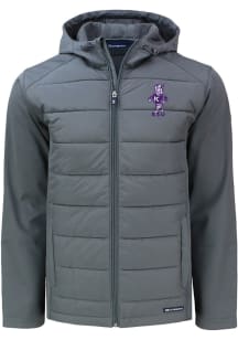 Cutter and Buck K-State Wildcats Mens Grey Evoke Hood Vault Big and Tall Lined Jacket