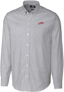Cutter and Buck SMU Mustangs Mens Charcoal Stretch Oxford Vault Big and Tall Dress Shirt