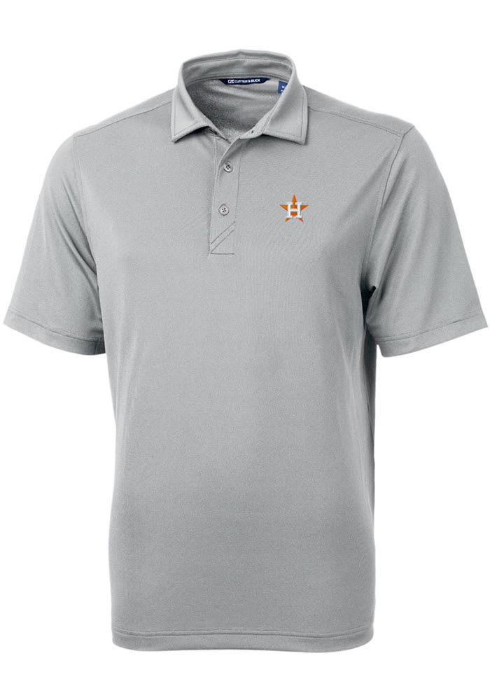 Men's Cutter & Buck Heathered Orange Houston Astros Forge Stretch Polo