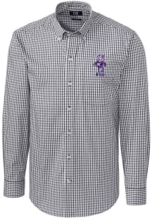 Cutter and Buck K-State Wildcats Mens Charcoal Easy Care Stretch Vault Big and Tall Dress Shirt