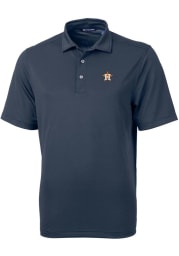 Cutter and Buck Houston Astros Mens Navy Blue Virtue Eco Pique Short Sleeve Polo