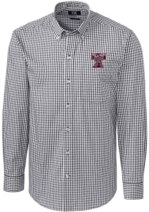 Cutter and Buck Texas A&amp;M Aggies Mens Charcoal Easy Care Stretch Vault Big and Tall Dress Shirt