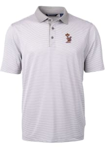 Minnesota Golden Gophers Grey Cutter and Buck Vault Virtue Eco Pique Micro Stripe Big and Tall P..
