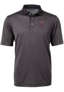 Cutter and Buck Texas A&amp;M Aggies Black Virtue Eco Pique Vault Big and Tall Polo