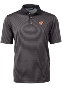 Cutter and Buck Texas Longhorns Black Virtue Eco Pique Vault Big and Tall Polo