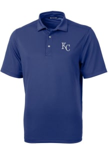 Cutter and Buck Kansas City Royals Mens Blue Virtue Eco Pique Short Sleeve Polo