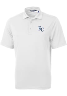 Cutter and Buck Kansas City Royals Mens White Virtue Eco Pique Short Sleeve Polo
