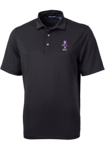 Cutter and Buck K-State Wildcats Black Virtue Eco Pique Vault Big and Tall Polo