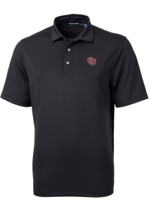 Cutter and Buck Oklahoma Sooners Black Virtue Eco Pique Vault Big and Tall Polo