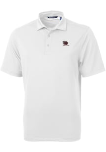 Cutter and Buck South Carolina Gamecocks White Virtue Eco Pique Vault Big and Tall Polo