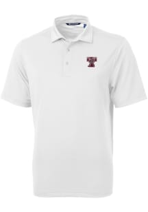 Cutter and Buck Texas A&amp;M Aggies White Virtue Eco Pique Vault Big and Tall Polo