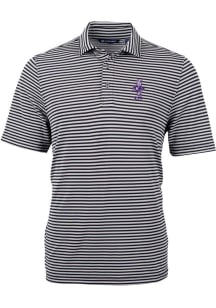 Cutter and Buck K-State Wildcats Black Virtue Eco Pique Vault Big and Tall Polo