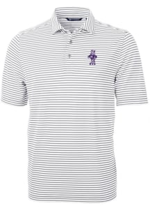 Cutter and Buck K-State Wildcats Grey Virtue Eco Pique Vault Big and Tall Polo