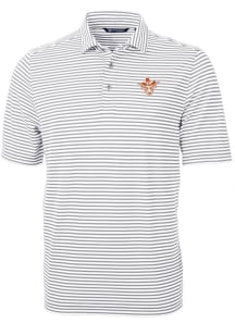 Cutter and Buck Texas Longhorns Grey Virtue Eco Pique Vault Big and Tall Polo