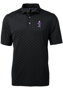 Cutter and Buck K-State Wildcats Black Virtue Eco Pique Vault Big and Tall Polo