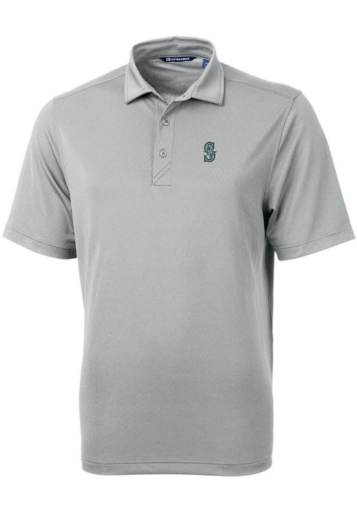 Men's Cutter & Buck Gray Seattle Mariners Big & Tall Forge Eco Stretch  Recycled Polo