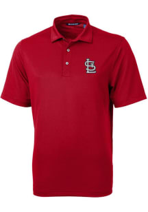 Cutter and Buck St Louis Cardinals Mens Red Virtue Eco Pique Short Sleeve Polo