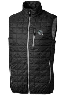 Cutter and Buck Carolina Panthers Big and Tall Black Helmet Rainier PrimaLoft Mens Vest