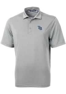 Cutter and Buck Tampa Bay Rays Mens Grey Virtue Eco Pique Short Sleeve Polo