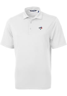 Cutter and Buck Toronto Blue Jays Mens White Virtue Eco Pique Short Sleeve Polo