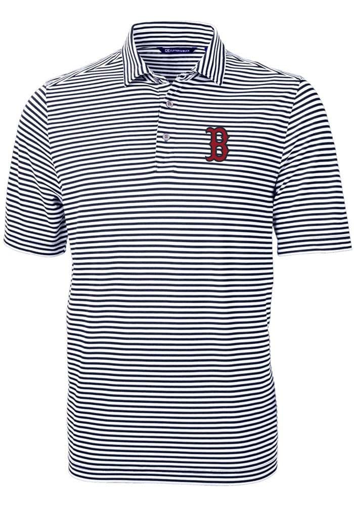 Men's Boston Red Sox Cutter & Buck Red Logo Prospect Textured Stretch Polo