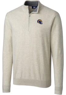 Cutter and Buck Los Angeles Rams Mens Oatmeal Lakemont Big and Tall 1/4 Zip Pullover