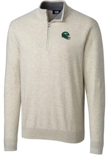 Cutter and Buck New York Jets Mens Oatmeal Lakemont Big and Tall 1/4 Zip Pullover