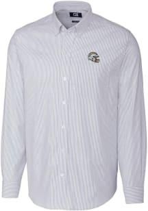 Cutter and Buck Los Angeles Chargers Mens Light Blue Stretch Oxford Big and Tall Dress Shirt