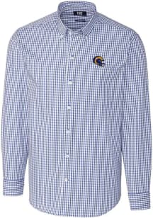 Cutter and Buck Los Angeles Rams Mens Blue Easy Care Stretch Big and Tall Dress Shirt