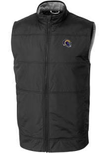 Cutter and Buck Los Angeles Rams Mens Black Stealth Sleeveless Jacket