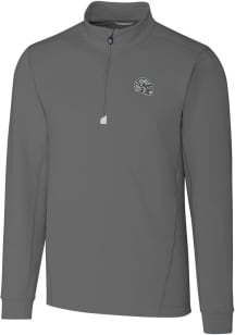 Cutter and Buck Las Vegas Raiders Mens Grey Traverse Long Sleeve 1/4 Zip Pullover