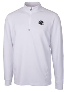 Cutter and Buck Seattle Seahawks Mens White Traverse Long Sleeve 1/4 Zip Pullover
