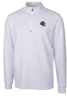 Cutter and Buck Tampa Bay Buccaneers Mens White Traverse Long Sleeve 1/4 Zip Pullover