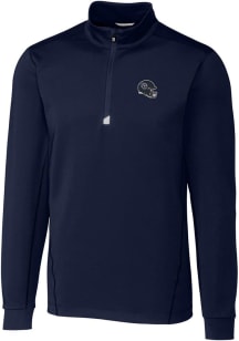 Cutter and Buck Tennessee Titans Mens Navy Blue Traverse Long Sleeve 1/4 Zip Pullover