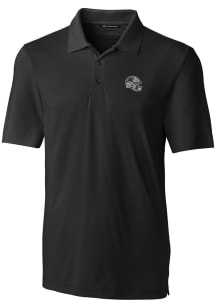 Cutter and Buck Carolina Panthers Mens Black Helmet Forge Short Sleeve Polo