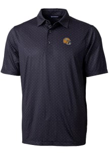 Cutter and Buck Green Bay Packers Mens Black Helmet Pike Double Dot Short Sleeve Polo