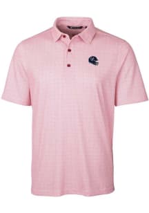 Cutter and Buck Houston Texans Mens Red Helmet Pike Double Dot Short Sleeve Polo