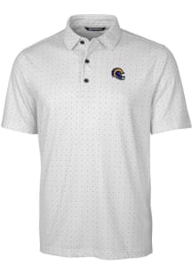 Cutter and Buck Los Angeles Rams Mens Charcoal Helmet Pike Double Dot Short Sleeve Polo