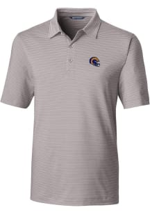 Cutter and Buck Los Angeles Rams Mens Grey Helmet Forge Pencil Stripe Short Sleeve Polo