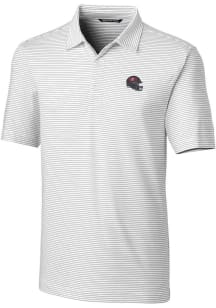 Cutter and Buck Tampa Bay Buccaneers Mens White Helmet Forge Pencil Stripe Short Sleeve Polo