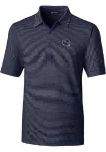 Cutter and Buck Tennessee Titans Mens Navy Blue Helmet Forge Pencil Stripe Short Sleeve Polo