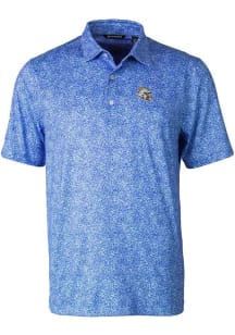 Cutter and Buck Los Angeles Chargers Mens Blue Helmet Pike Constellation Short Sleeve Polo