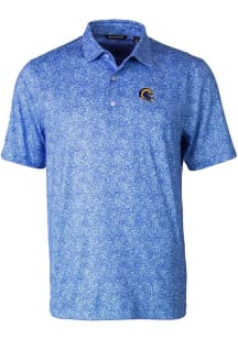 Cutter and Buck Los Angeles Rams Mens Blue Helmet Pike Constellation Short Sleeve Polo